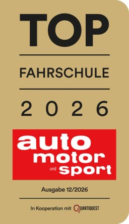 Siegel „TOP Fahrschule 2026“ von auto motor und sport